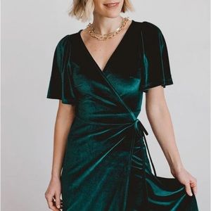 Baltic Born Meghan Velvet Wrap Maxi Dress | JADE | Large